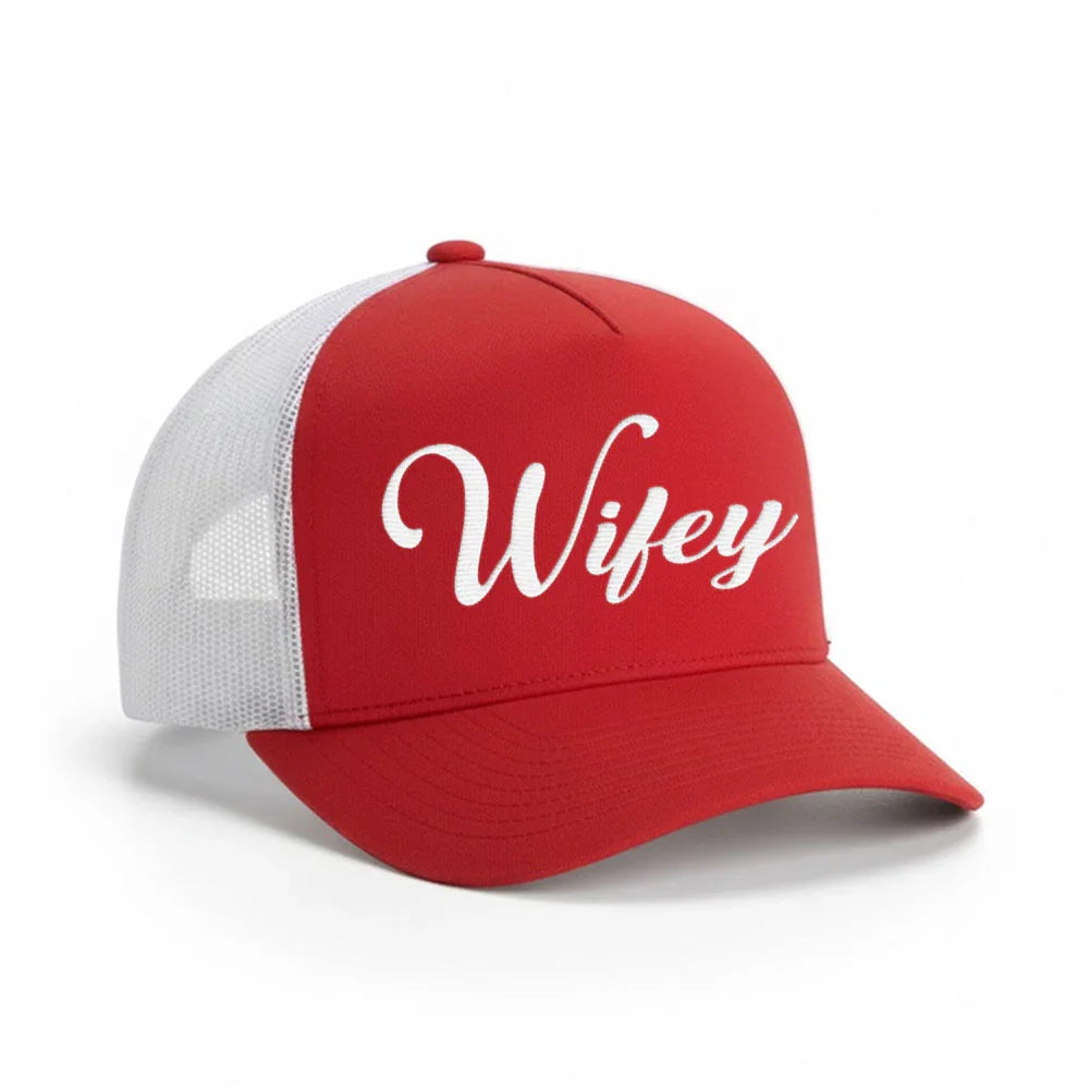 Embroidered Wifey Trucker Hat – Classic Mesh Cap for Wedding or Anniversary - Aaria Tees