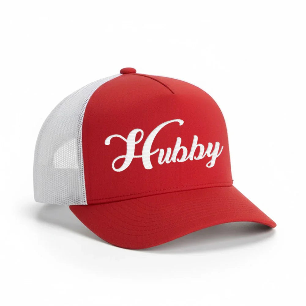 Embroidered Hubby Trucker Hat – Classic Mesh Cap for Wedding or Anniversary - Aaria Tees Aaria Tees