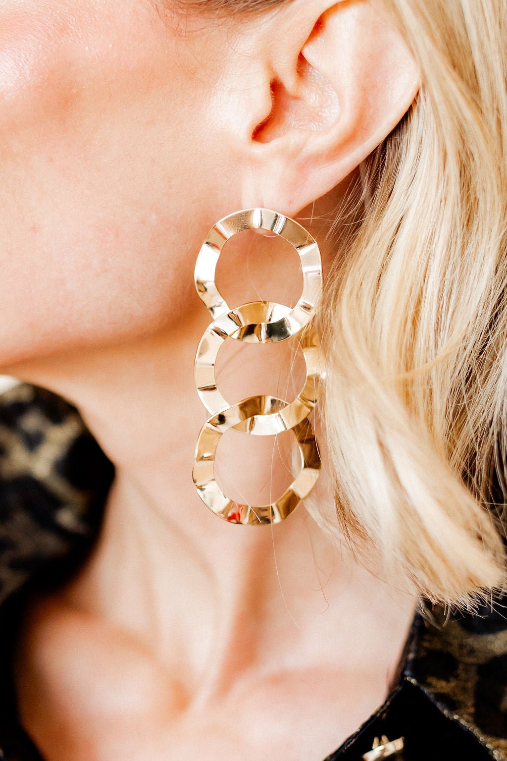 Reese Statement Earrings - Gold - Aaria Tees Aaria Tees