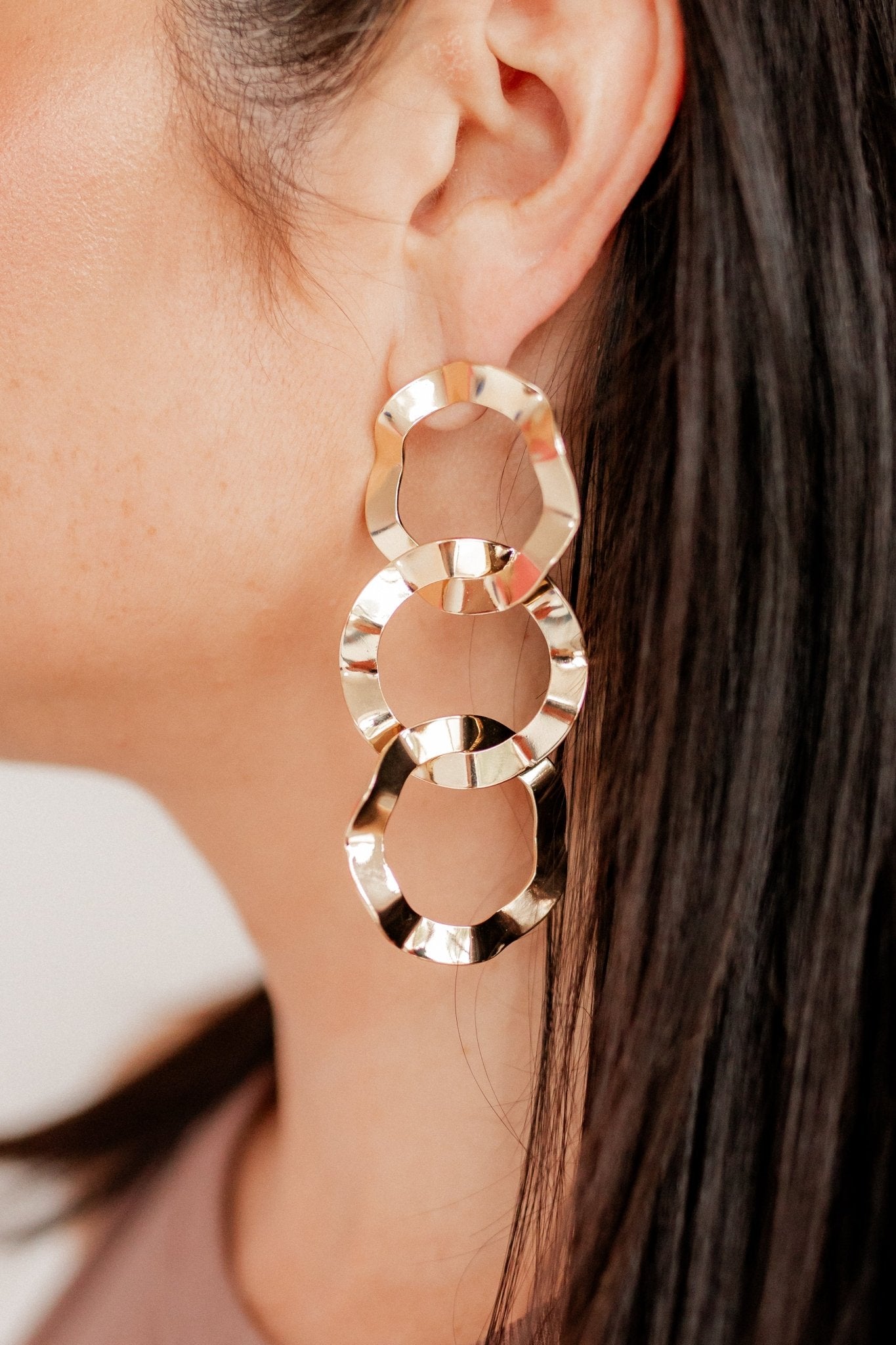Reese Statement Earrings - Gold - Aaria Tees Aaria Tees