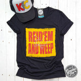 Reid 'Em And Weep Black Heather Short Sleeve Crew Neck Tee - Aaria Tees Aaria Tees