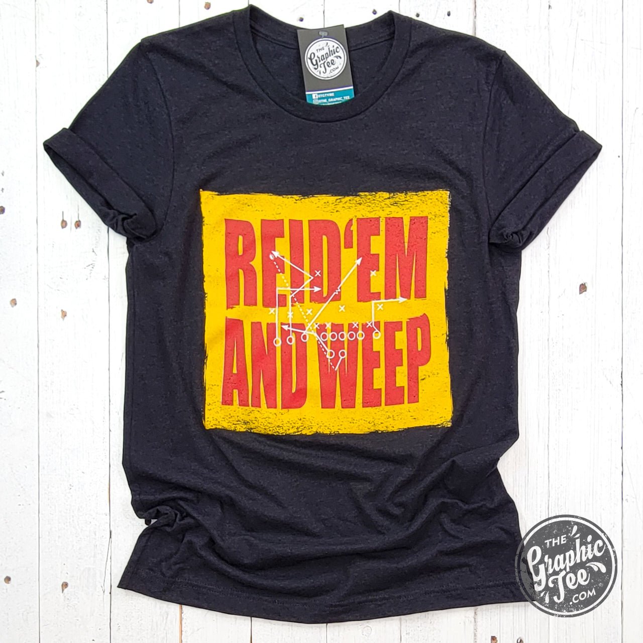 Reid 'Em And Weep Black Heather Short Sleeve Crew Neck Tee - Aaria Tees Aaria Tees
