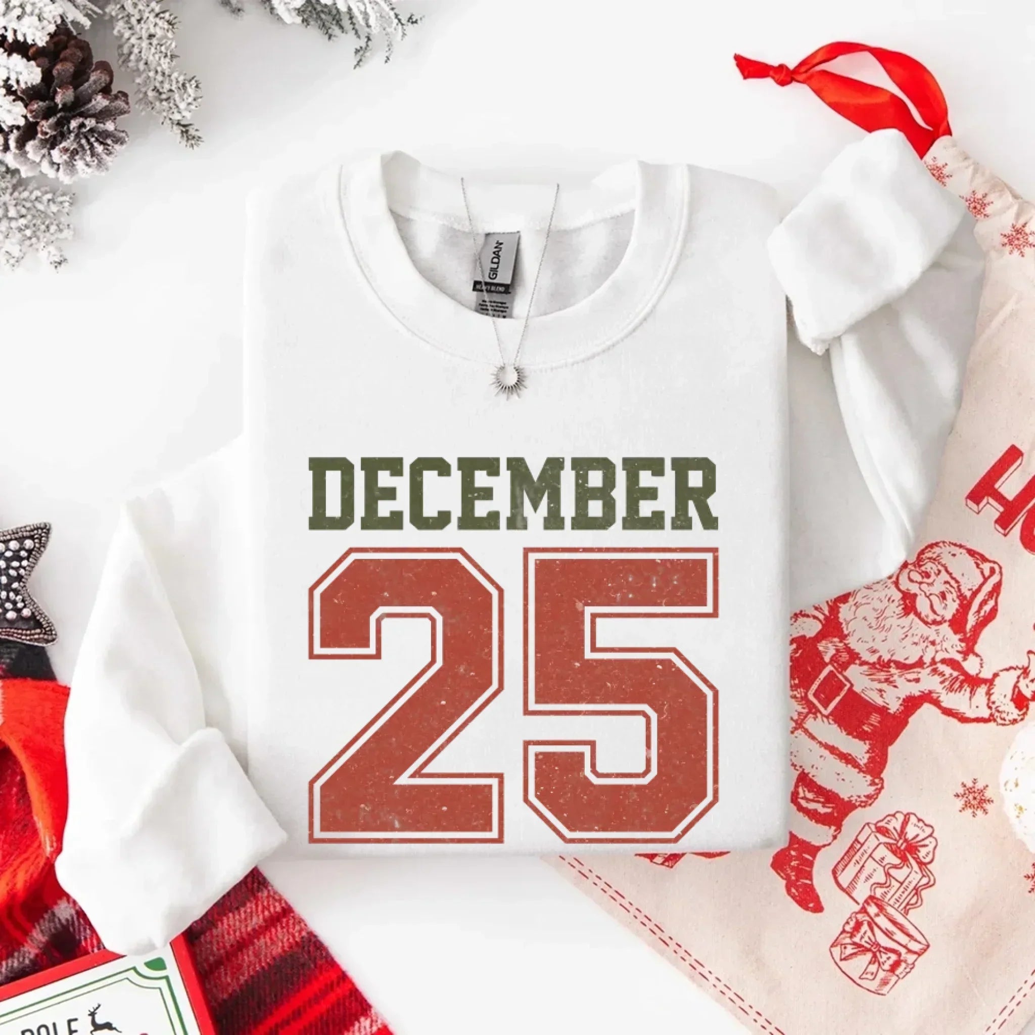 Retro Christmas DECEMBER 25 Sweatshirt Festive Holiday Sweater - Aaria Tees Aaria Tees