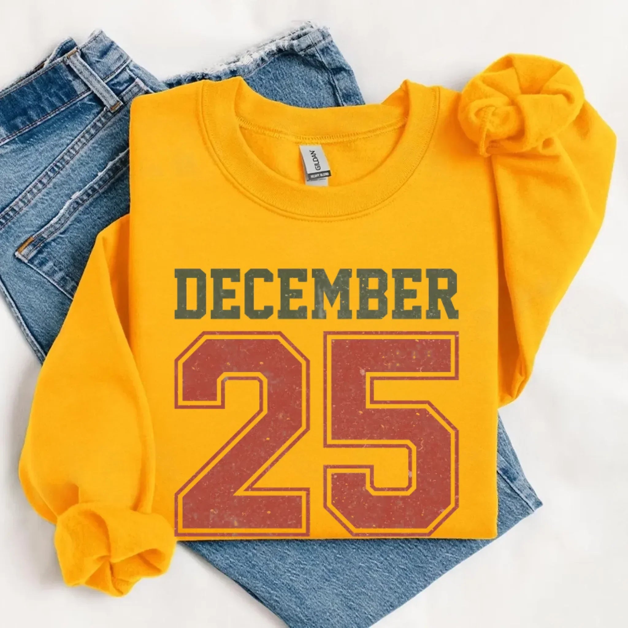Retro Christmas DECEMBER 25 Sweatshirt Festive Holiday Sweater - Aaria Tees Aaria Tees