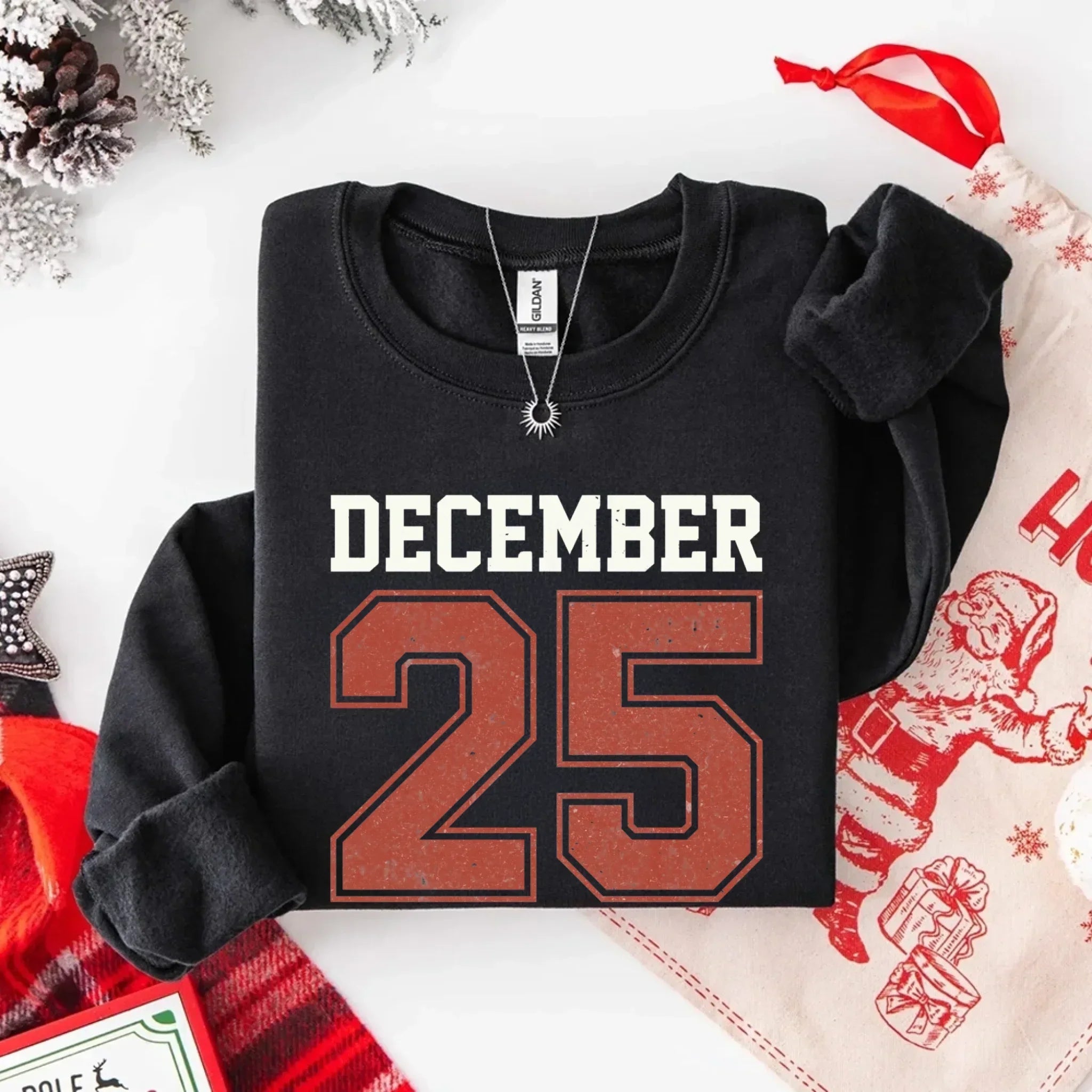 Retro Christmas DECEMBER 25 Sweatshirt Festive Holiday Sweater - Aaria Tees Aaria Tees