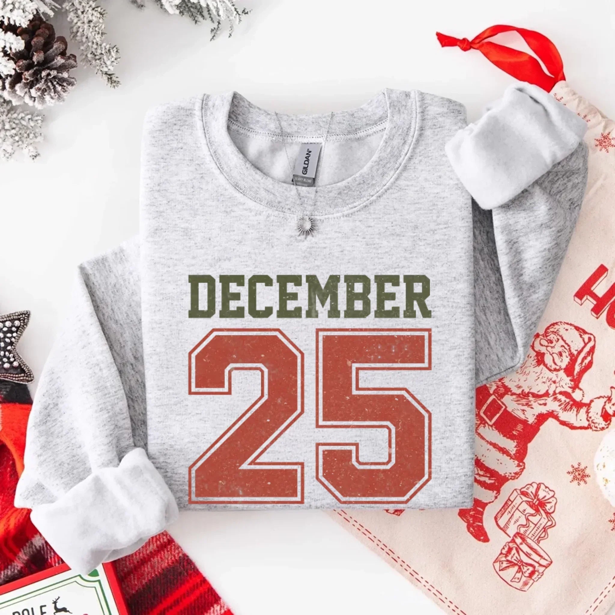 Retro Christmas DECEMBER 25 Sweatshirt Festive Holiday Sweater - Aaria Tees Aaria Tees
