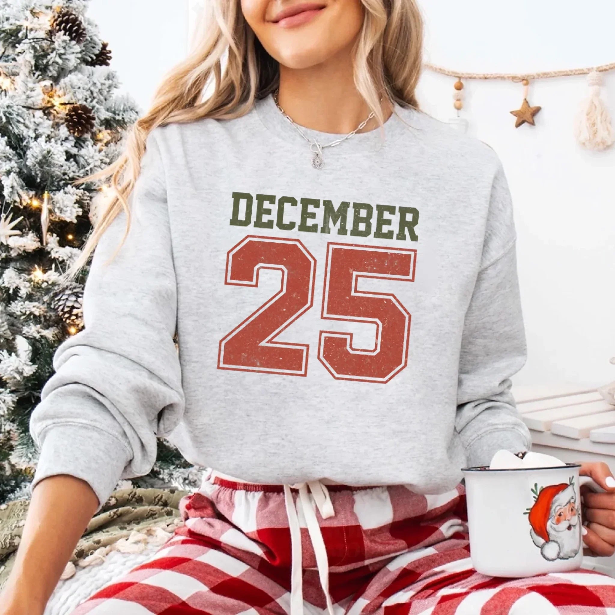 Retro Christmas DECEMBER 25 Sweatshirt Festive Holiday Sweater - Aaria Tees Aaria Tees