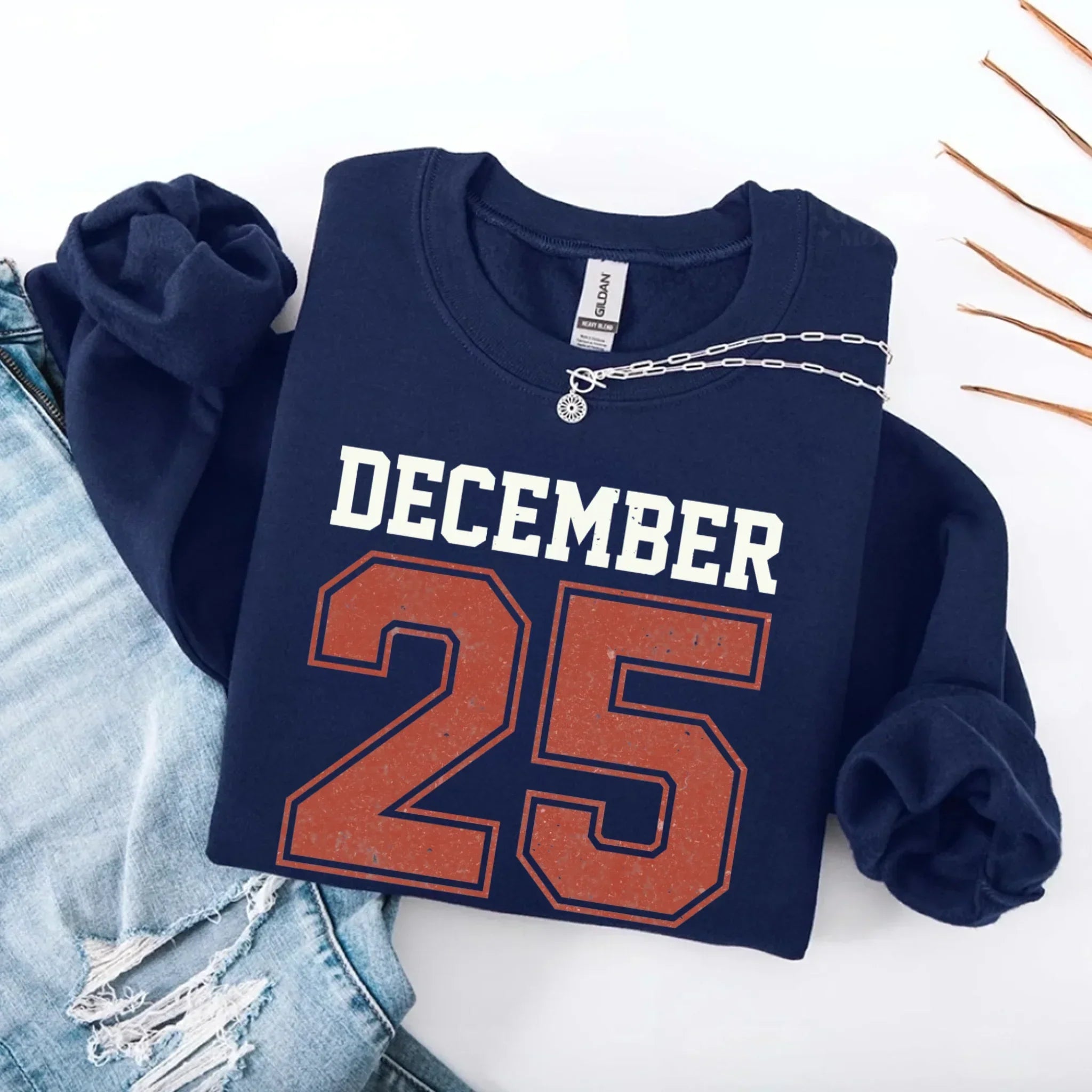 Retro Christmas DECEMBER 25 Sweatshirt Festive Holiday Sweater - Aaria Tees Aaria Tees