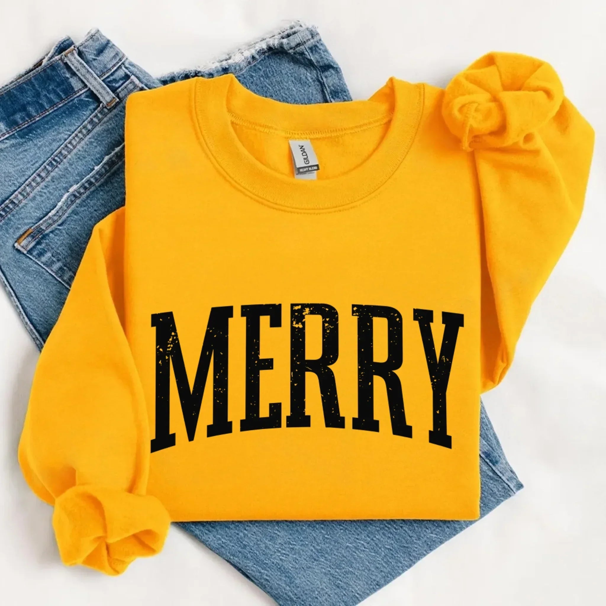 Retro Merry Christmas Sweatshirt Festive Women’s Holiday Sweater - Aaria Tees Aaria Tees