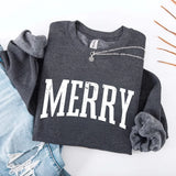 Retro Merry Christmas Sweatshirt Festive Women’s Holiday Sweater - Aaria Tees Aaria Tees