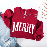 Retro Merry Christmas Sweatshirt Festive Women’s Holiday Sweater - Aaria Tees Aaria Tees