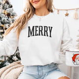 Retro Merry Christmas Sweatshirt Festive Women’s Holiday Sweater - Aaria Tees Aaria Tees