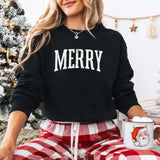 Retro Merry Christmas Sweatshirt Festive Women’s Holiday Sweater - Aaria Tees Aaria Tees