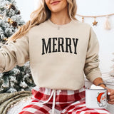 Retro Merry Christmas Sweatshirt Festive Women’s Holiday Sweater - Aaria Tees Aaria Tees