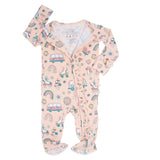 Retro Roller Skates Ruffle Baby Footie Aaria Tees