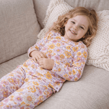 Retro Vintage Flowers Big Kid Pajama Set Aaria Tees