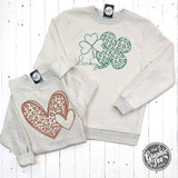 Reversible Hearts to Shamrocks Cheetah Print Crewneck Sweatshirt - Aaria Tees Aaria Tees