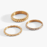 Ribbed Stacking Ring Set of 3 - Aaria Tees Aaria Tees