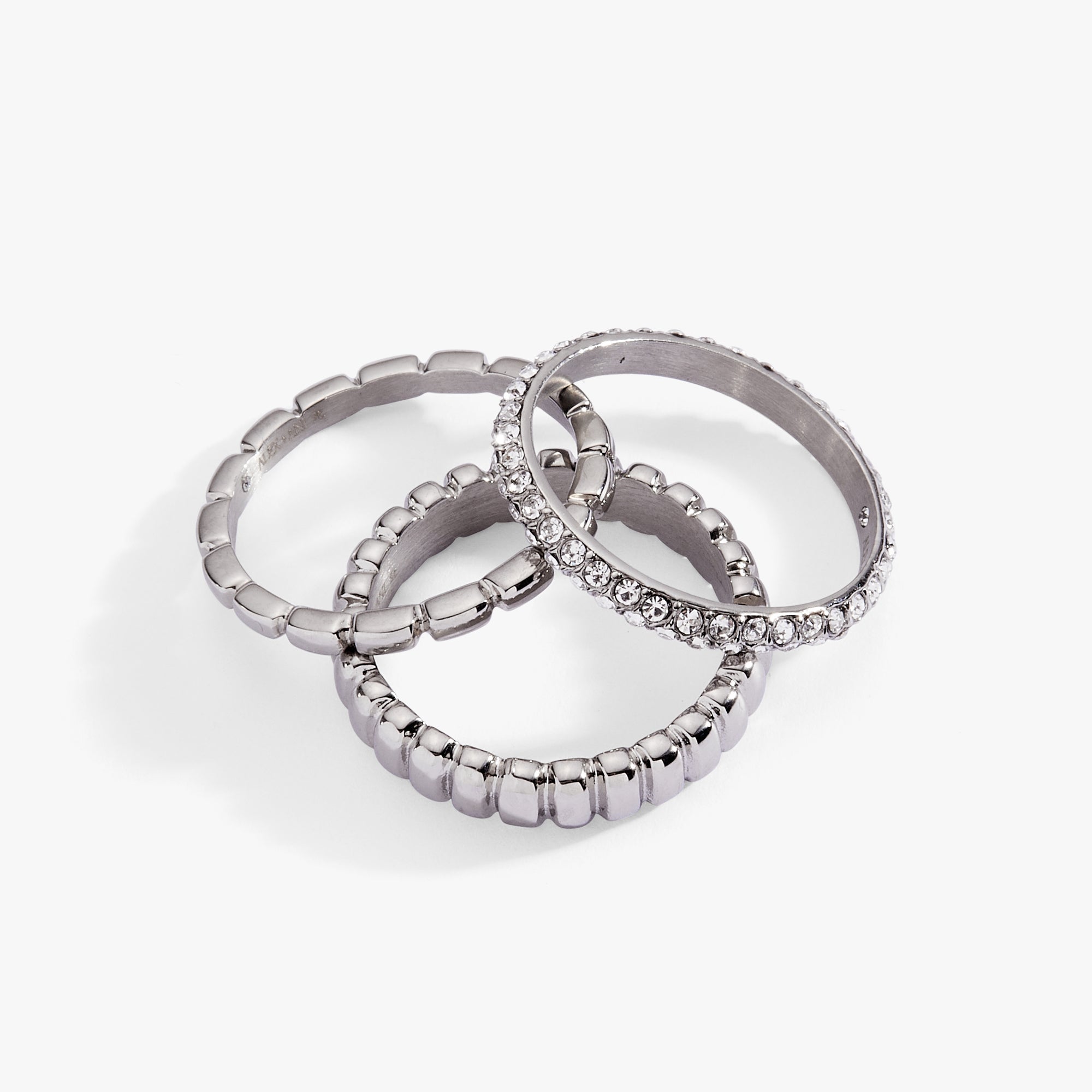Ribbed Stacking Ring Set of 3 - Aaria Tees Aaria Tees