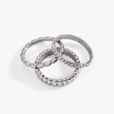 Ribbed Stacking Ring Set of 3 - Aaria Tees Aaria Tees