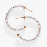Rice Pearl Hoop Earring - Aaria Tees Aaria Tees