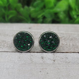 Green Faceted Earrings Aaria Tees