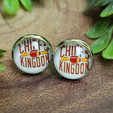 Chiefs Kingdom Glass Stud Earrings Aaria Tees