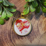 SF 49ers Football Heart • 25mm Pendant Aaria Tees