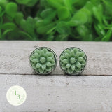 Green Dahlias Earrings Aaria Tees