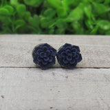 Navy Blue Succulent Earrings Aaria Tees