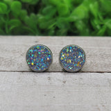 Fairy Dust Shimmer Druzy Stud Earrings Aaria Tees