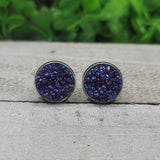 Unicorn Shimmer Druzy Stud Earrings Aaria Tees