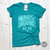 Roam Free Teal Crewneck Short Sleeve Unisex Tee - Aaria Tees Aaria Tees