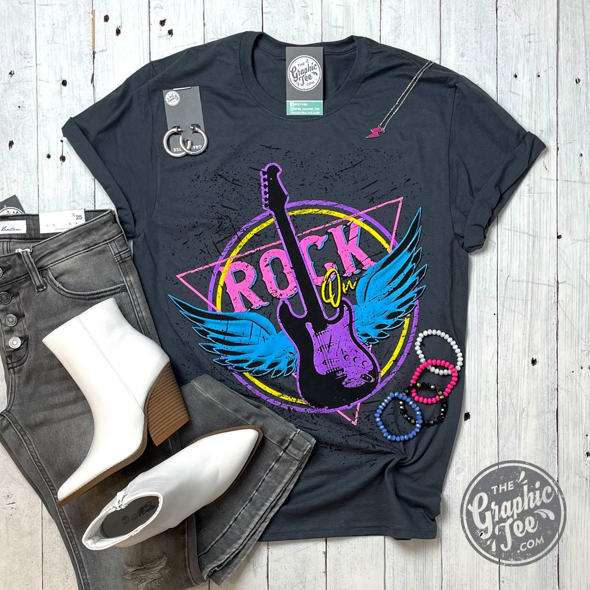 Rock On Grunge Tee - Aaria Tees