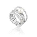 Monroe Layered Pearl Ring Aaria Tees