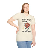 Roll High or Die Retro DnD T-shirt - Aaria Tees Aaria Tees