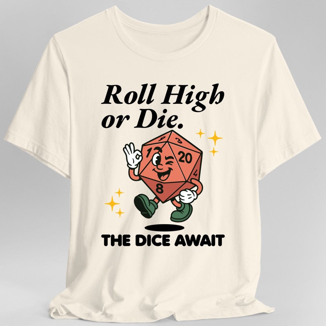 Roll High or Die Retro DnD T-shirt - Aaria Tees Aaria Tees
