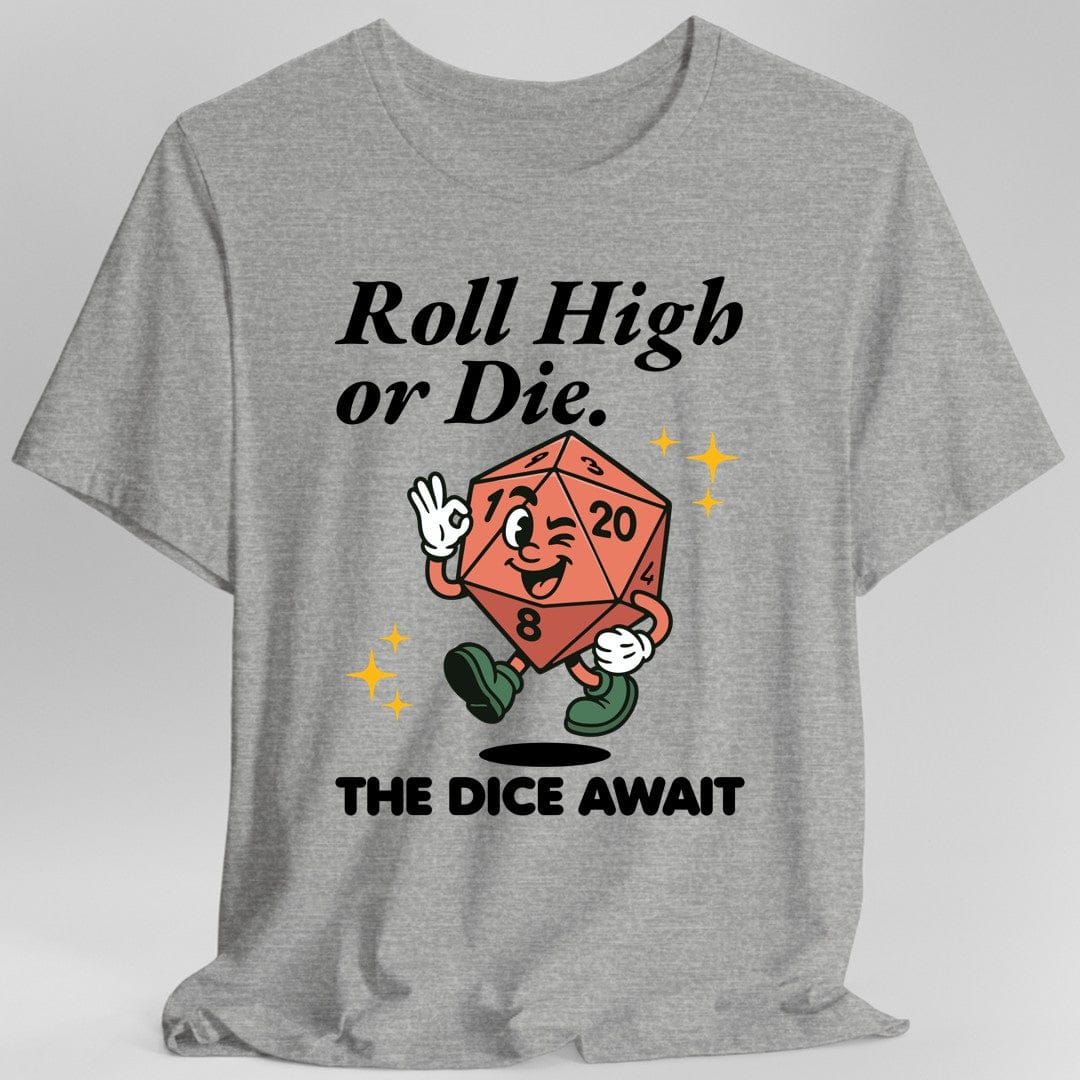 Roll High or Die Retro DnD T-shirt - Aaria Tees Aaria Tees