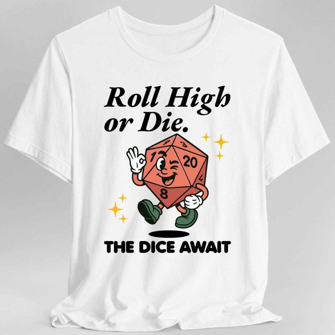 Roll High or Die Retro DnD T-shirt - Aaria Tees Aaria Tees