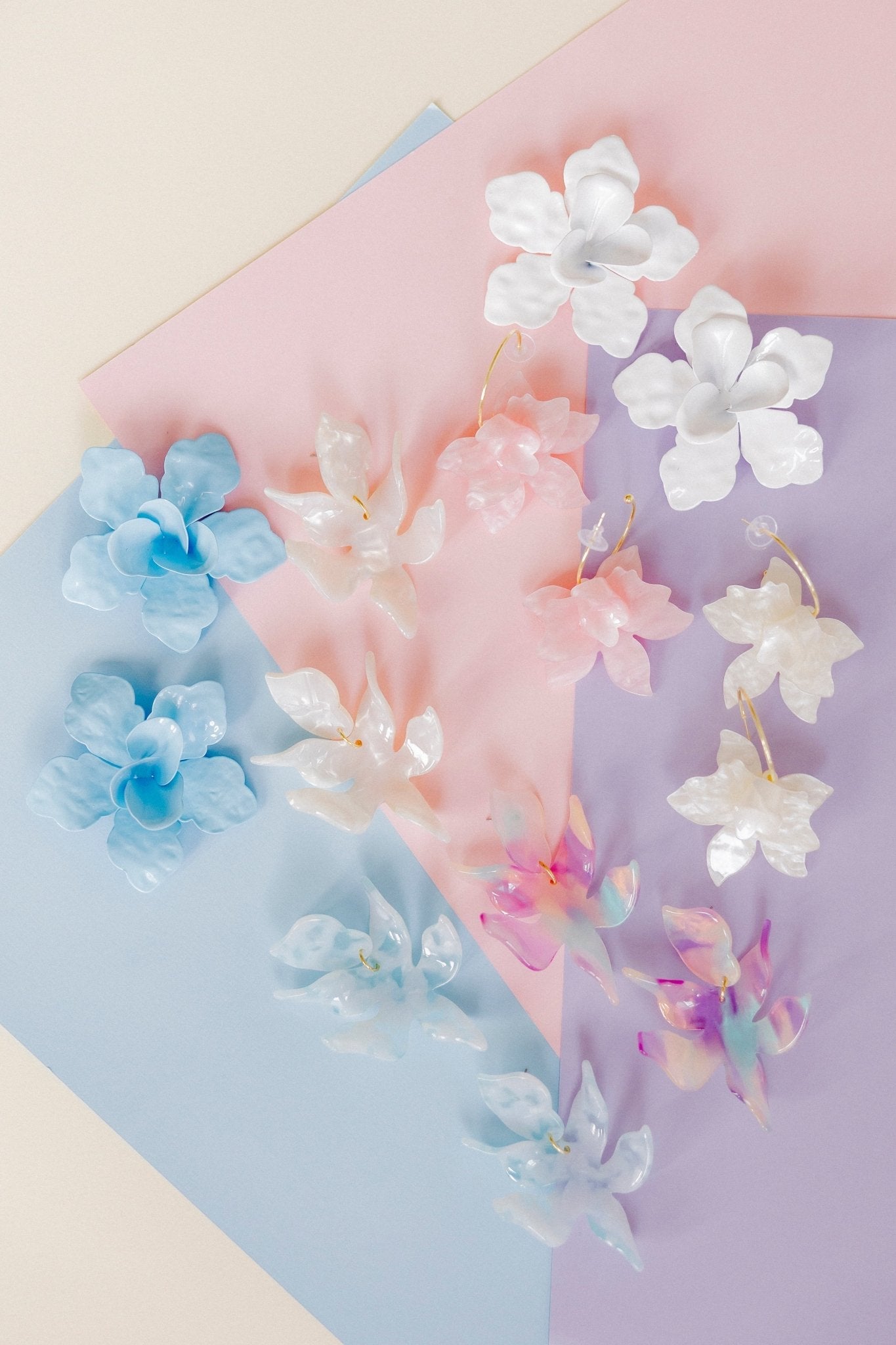 Maxine Statement Earrings - Blue - Aaria Tees Aaria Tees