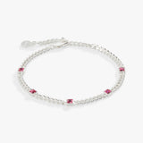 October Birthstone Rose Curb Chain Bracelet - Aaria Tees Aaria Tees