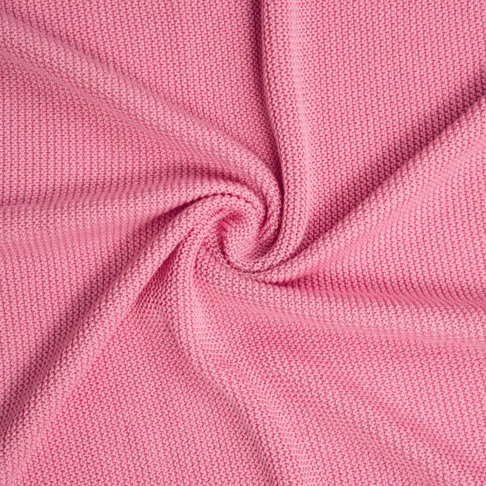 Ruffled Edge Knit Baby Blanket in Rose Pink - Aaria Tees Aaria Tees