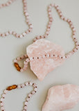 Pure Gemstone + Natural Rose Quartz || Beaded Necklace - Aaria Tees Aaria Tees