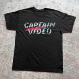 Sci-Fi Retro 'Captain Video' Vintage Washed Black Tee Aaria Tees