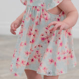 Pretty Pink Floral Ruffle Dress with Bloomer Aaria Tees
