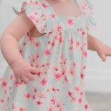 Pretty Pink Floral Ruffle Dress with Bloomer Aaria Tees