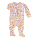 Retro Vintage Flowers Ruffle Footie Aaria Tees