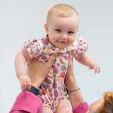 Tropical Fruit Ruffle Romper Aaria Tees
