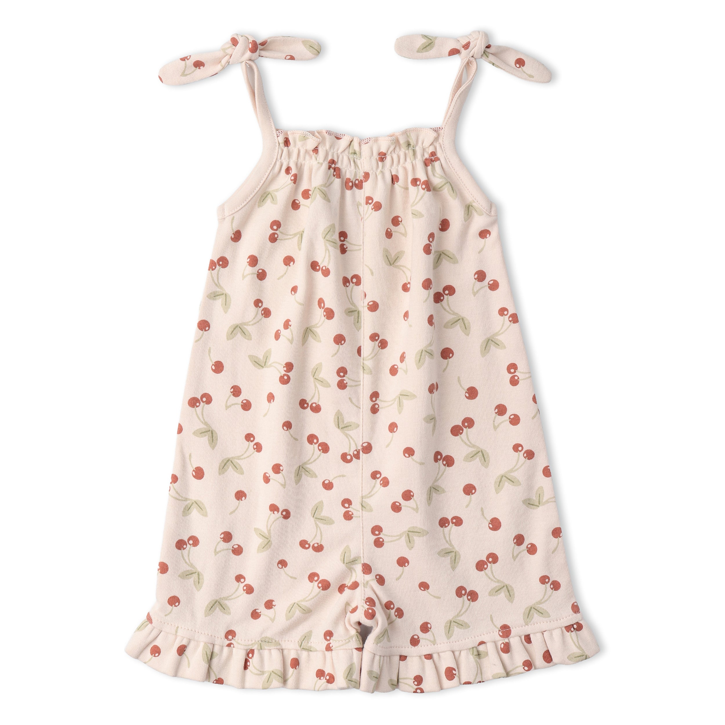 Organic Ruffle Jumpsuit - Cherry - Aaria Tees Aaria Tees