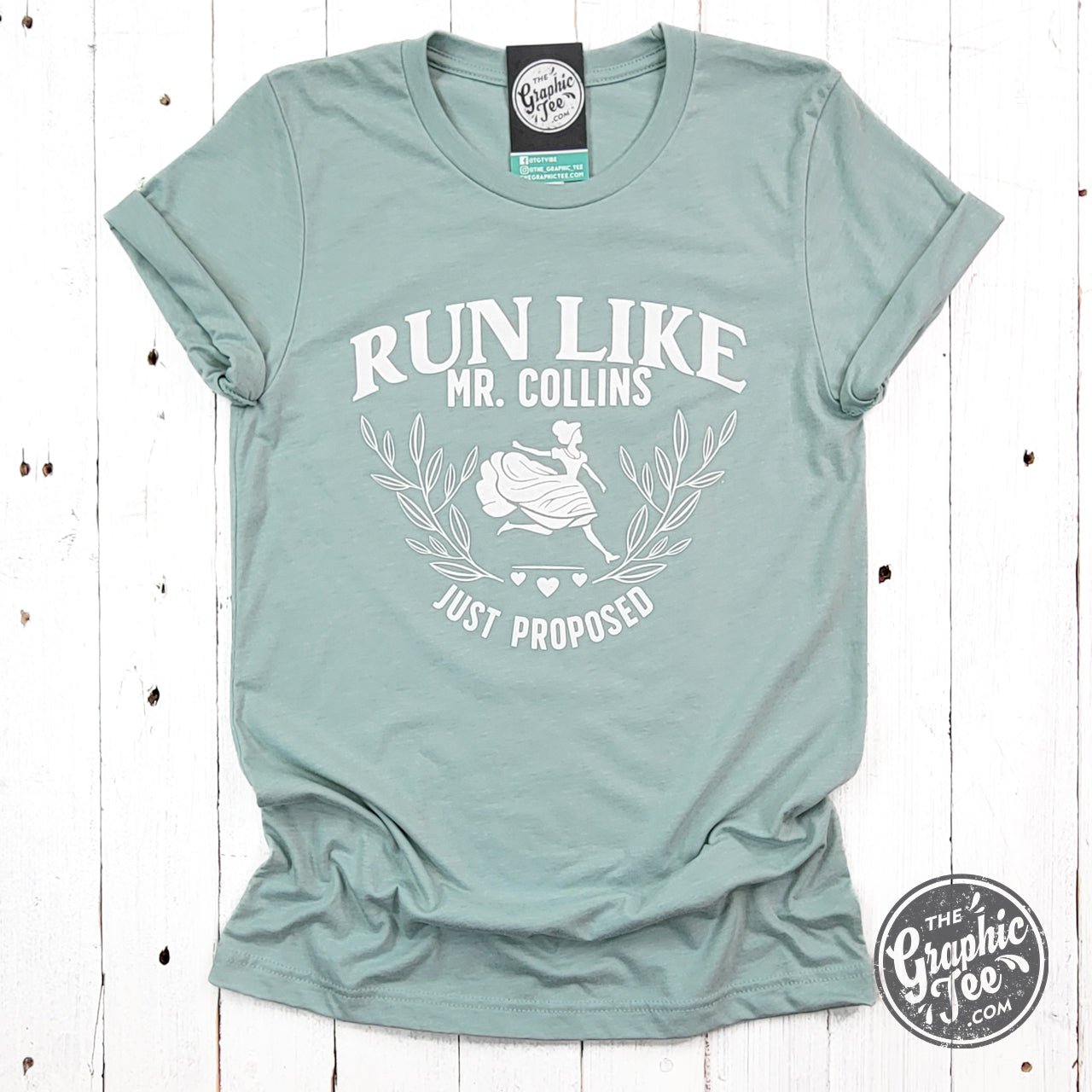 Run Like Mr. Collins Just Proposed Short Sleeve Tee - Aaria Tees Aaria Tees
